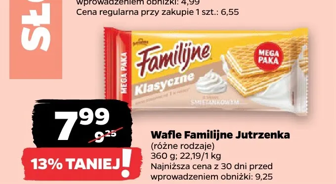 Wafle Familijne Jutrzenka promocja w Netto