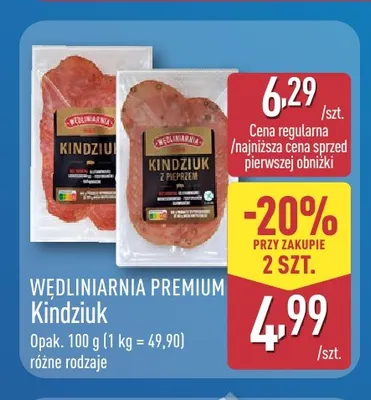 Kindziuk z pieprzem Wędliniarnia Premium promocja w Aldi
