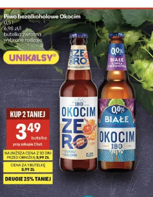 Piwo bezalkoholowe Okocim Zero Sycylijska Pomarańcza promocja w Delikatesy Centrum