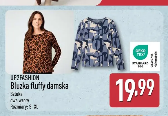 Bluzka fluffy damska UP2FASHION promocja w Aldi