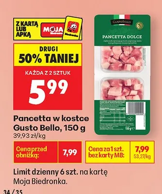 Pancetta w kostce promocja w Biedronka