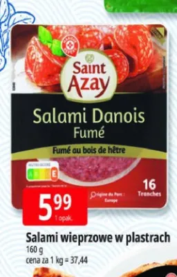 Salami wieprzowe w plastrach Saint Azay promocja w Leclerc