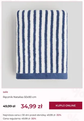 Ręcznik Nataliso home & you 50x90 cm promocja w home&you