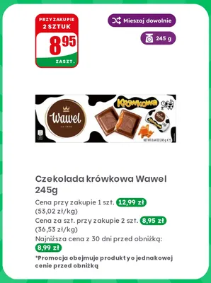 Czekolada krówkowa Wawel promocja w Dino