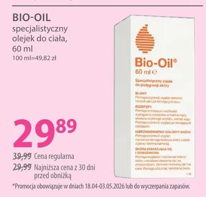 Specjalistyczny olejek do ciała Bio-Oil promocja w Hebe