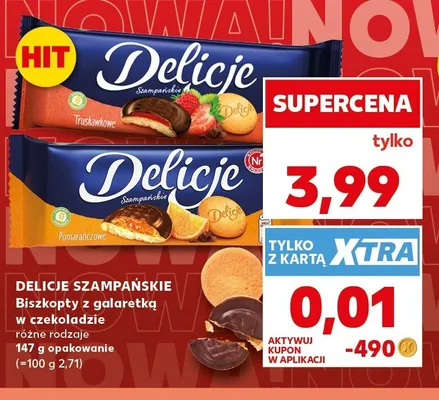 Biszkopty z galaretką w czekoladzie Delicje Szampańskie promocja w Kaufland