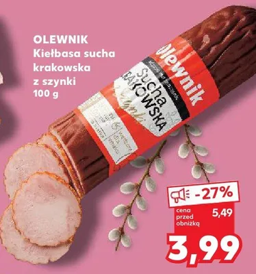 Kiełbasa sucha krakowska z szynki promocja w Kaufland