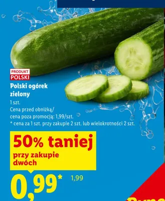 Ogórek zielony polski promocja w Lidl