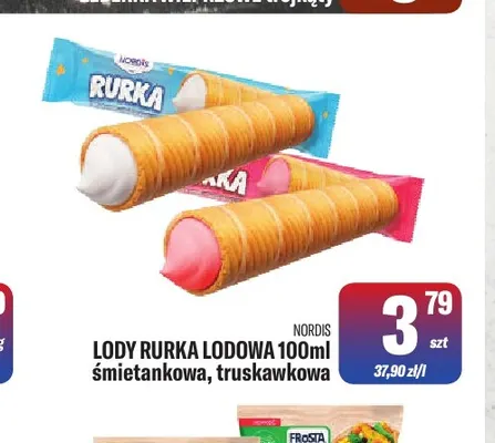 Lody Rurka Lodowa śmietankowa Nordis promocja w Tomi Markt