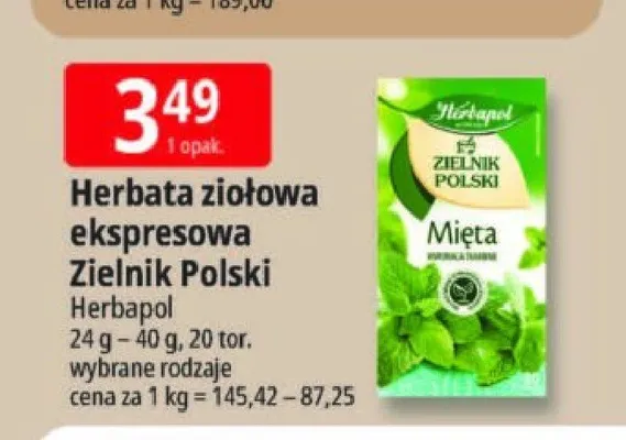 Herbata ziołowa ekspresowa Zielnik Polski Herbapol promocja w Leclerc