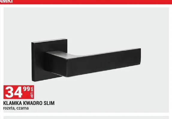 Klamka Kwadro Slim rozeta czarna promocja w Merkury Market