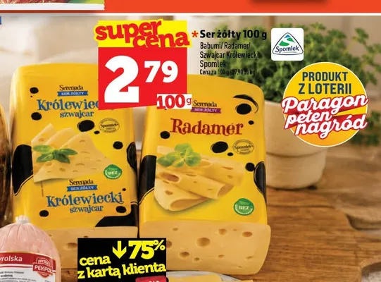 Ser żółty Szwajcar Królewiecki Spomlek promocja w TOPAZ