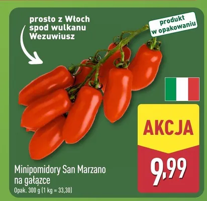 Minipomidory San Marzano na gałązce promocja w Aldi