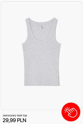Jasnoszary tank top Cropp promocja w Cropp