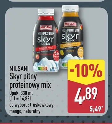 Skyr pitny proteinowy mango Milsani promocja w Aldi