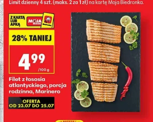 Filet z łososia atlantyckiego porcja rodzinna Marinero promocja w Biedronka