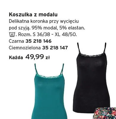 Koszulka z modalu ciemnozielona Tchibo promocja w Tchibo