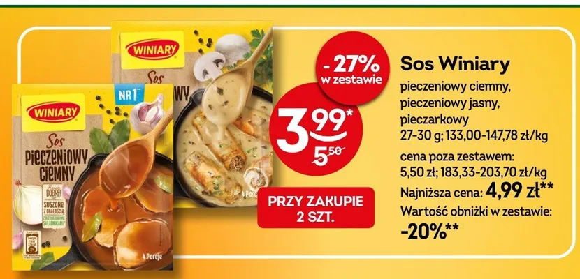 Sos pieczeniowy ciemny, pieczeniowy jasny, pieczarkowy promocja w Żabka