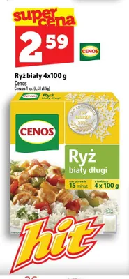 Ryż biały Cenos 4-pak 100 g promocja w TOPAZ