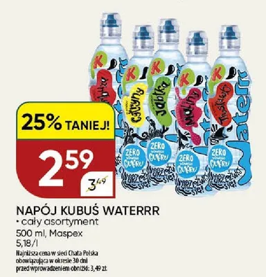 Napój Kubuś Waterrr malina promocja w Chata Polska