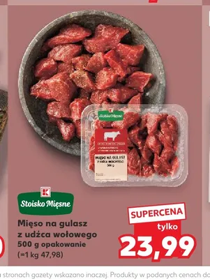 Mięso na gulasz z udźca wołowego Stoisko Mięsne promocja w Kaufland