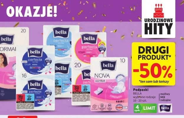 Podpaski Bella promocja w Intermarche