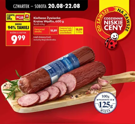 Kiełbasa Żywiecka Kraina Wędlin promocja w Biedronka