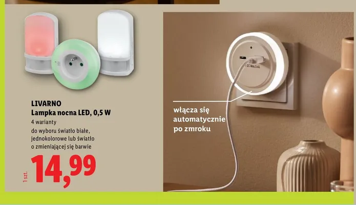 Lampka nocna LED Livarno 0,5W promocja w Lidl