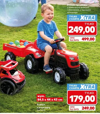 Traktor z przyczepą czerwony 84,5x44x43cm promocja w Kaufland