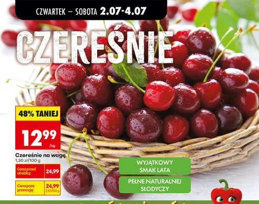 Czereśnie na wagę promocja w Biedronka