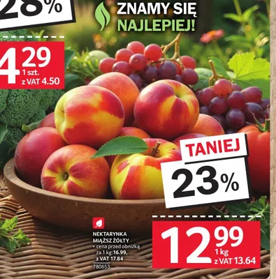 Nektarynka miąższ żółty promocja w Selgros