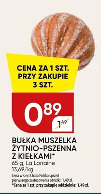 Bułka muszelka żytnia-pszenna z ziełkami promocja w Chata Polska