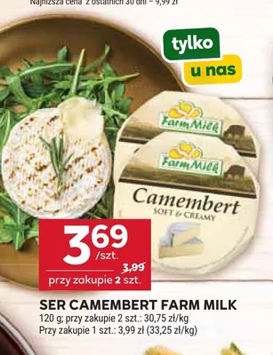 Ser Camembert Farm Milk promocja w Stokrotka