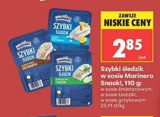 Szybki śledzik w sosie tzatziki Marinero Snack! promocja w Biedronka