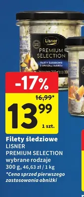 Filety śledziowe Premium Selection Lisner promocja w Intermarche