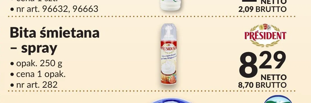 Bita śmietana spray Président promocja w Makro