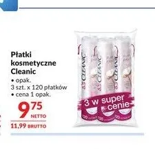 Płatki kosmetyczne Cleanic 3-pak promocja w Makro