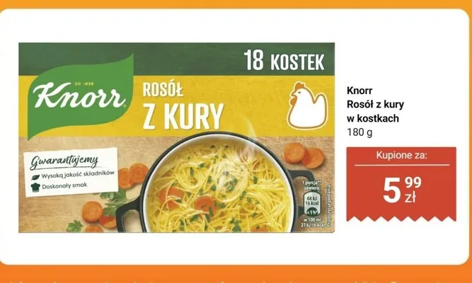 Rosół z kury w kostkach promocja w Dino