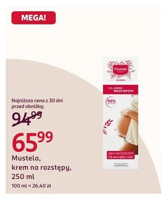 Krem na rozstępy Mustela, 250 ml promocja w Rossmann