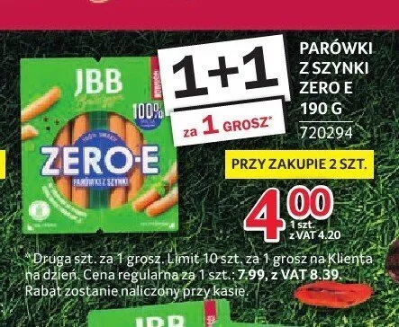 Parówki z szynki Zero E JBB Bałdyga promocja w Selgros