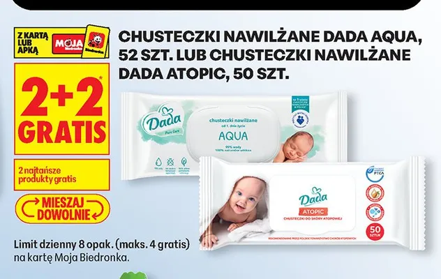 Chusteczki nawilżane Aqua  promocja w Biedronka