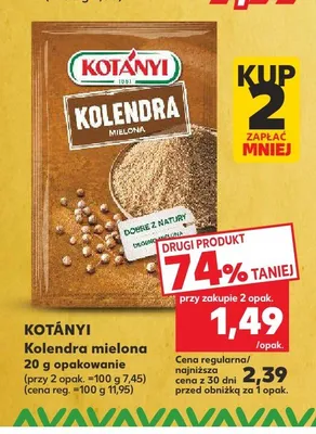 Kolendra mielona Kotányi promocja w Kaufland