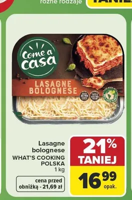 Lasagne bolognese Come a Casa promocja w Carrefour Market