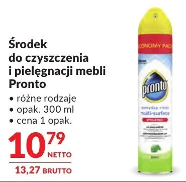 Środek do czyszczenia i pielęgnacji mebli Pronto promocja w Makro