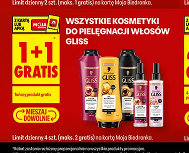 Kosmetyki do pielęgnacji włosów Gliss promocja w Biedronka