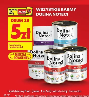 Mokra karma dla psów Dolina Noteci Premium z jagnięciną promocja w Biedronka