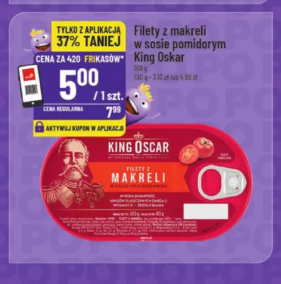 Filety z makreli w sosie pomidorowym King Oscar promocja w POLOmarket