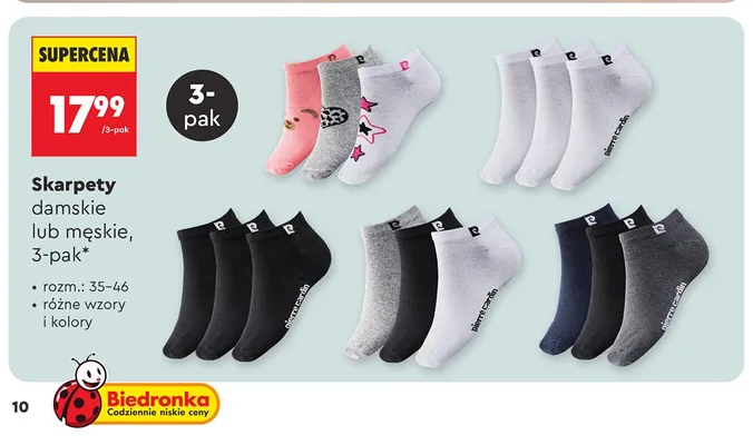 Skarpety damskie Pierre Cardin 3-pak promocja w Biedronka