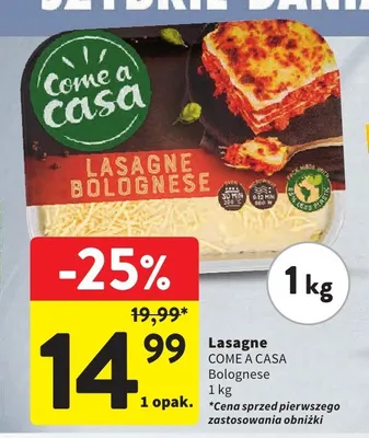 Lasagne Bolognese Come a Casa promocja w Intermarche