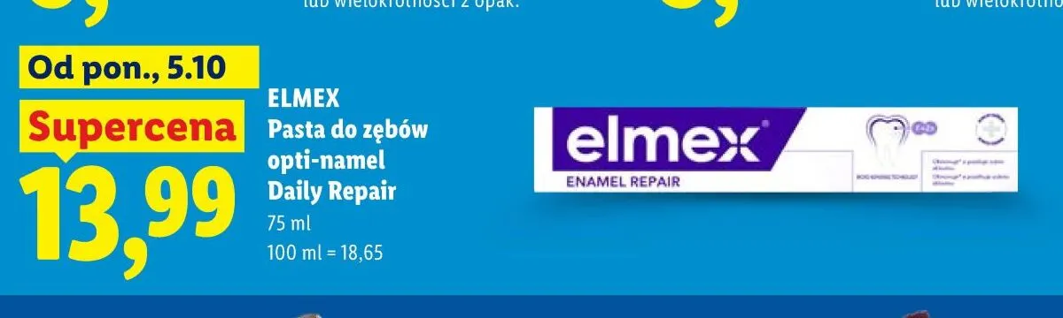 Pasta do zębów opti-namel Daily Repair Elmex promocja w Lidl